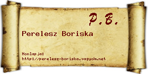 Perelesz Boriska névjegykártya